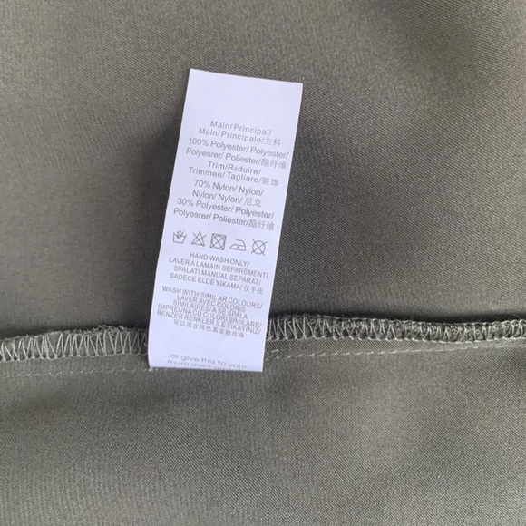 Missguided  Cami Top With  Lace Bralet Dark Green Khaki Strappy Sleeveless UK  8 - Picture 10 of 13